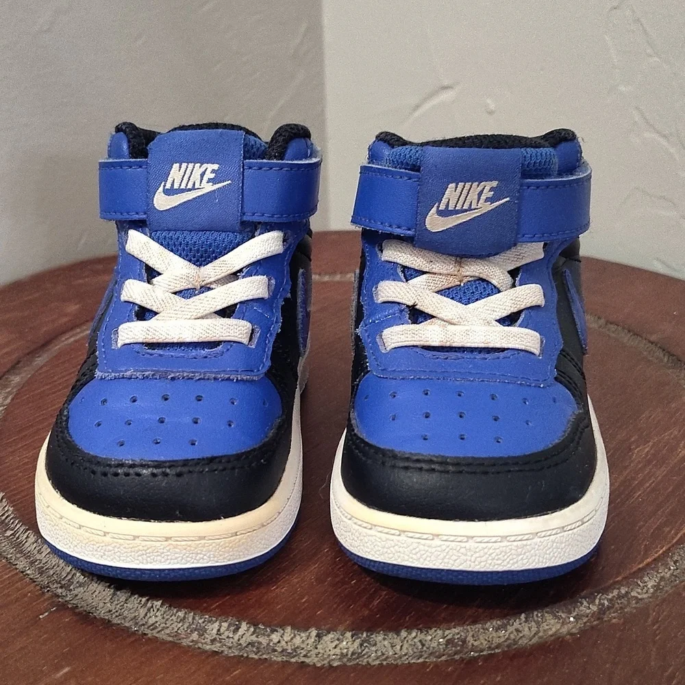 Nike Court Borough Mid 2 Td Trainers Black Game Royal Sz 5C DM8874-001